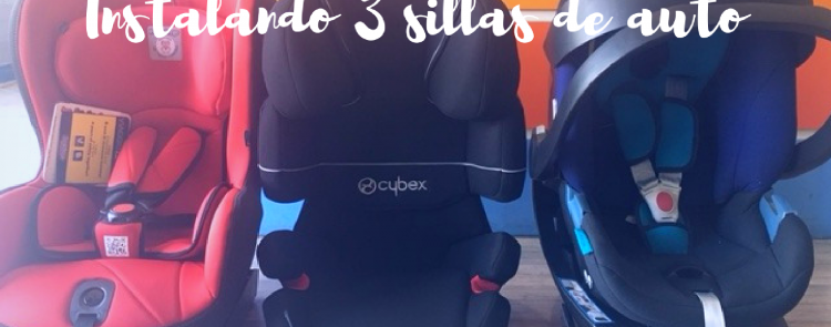 instalar 3 sillas de auto